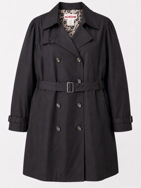 Midtown Black Double-Breasted Trench Coat Women’s 3XL